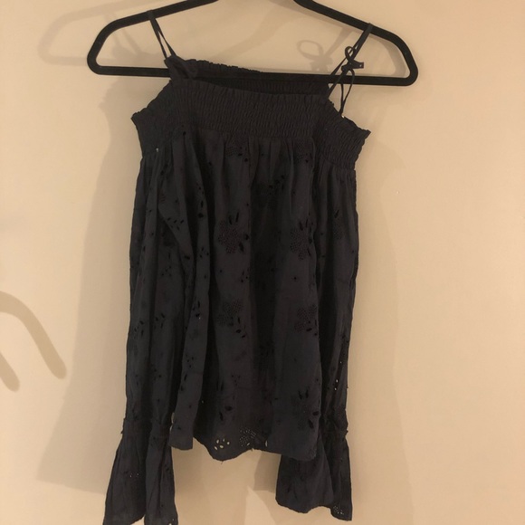 Off the shoulder black eyelet top - Picture 2 of 3